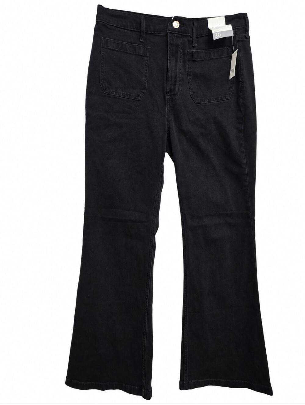 NWT GAP High Rise ’70s Flare Jeans Black 30/10 Petite